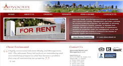 Desktop Screenshot of advocaterealtyandmanagement.com